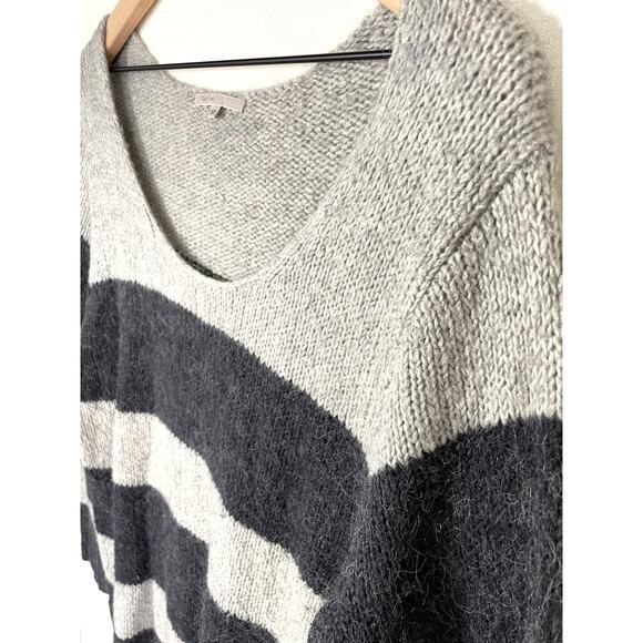 GAP Alpaca Blend Sweater Size XXL Scoop Neck Stripe Colorblock Minimalist Preppy - Picture 3 of 11